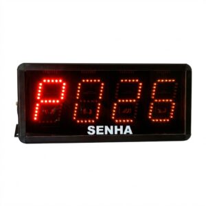 Painel de Senha Preferencial 3 Dígitos e Letra com Acionadores e Display de 4 Polegadas